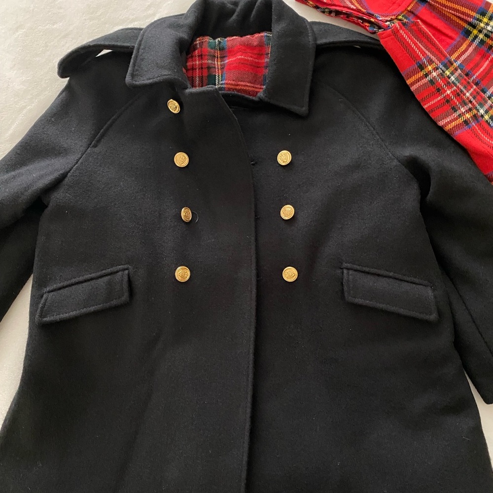 Girls vintage FW Fisher black Coat and red plaid Dress size 4 - Picture 5 of 8